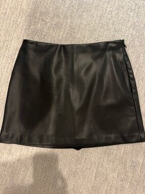 Abercrombie & Fitch Black Faux Leather Mini Skirt